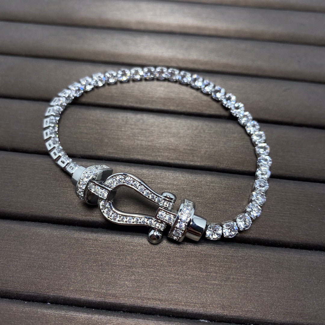 [BIJOUX]FORCE  LARGE HORSESHOE FULL DIAMOND TENNIS BRACELET