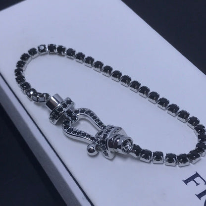 [BIJOUX]FORCE  LARGE HORSESHOE FULL DIAMOND TENNIS BRACELET