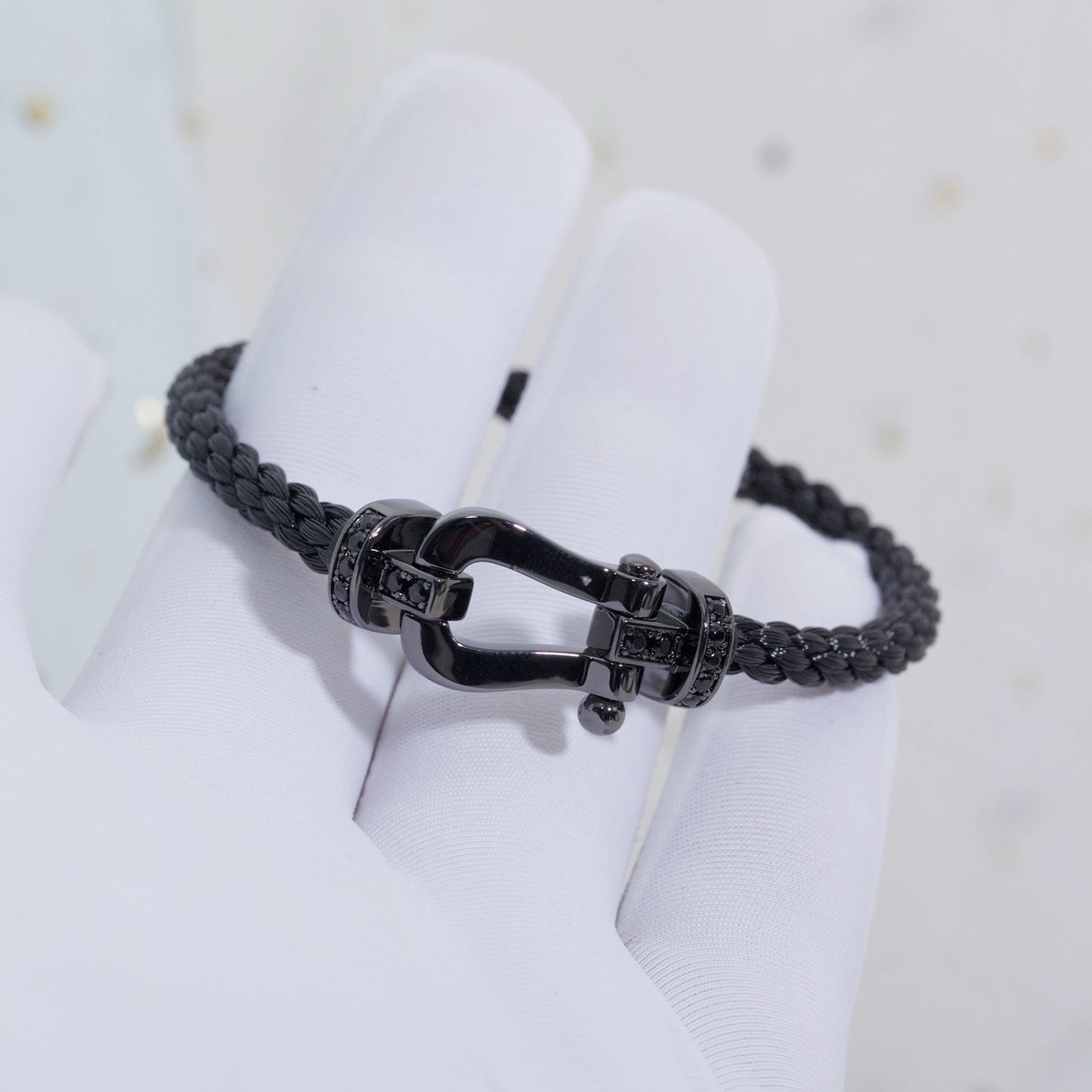 [BIJOUX]FORCE LARGE SERIES HORSESHOE BLACK SAMURAI BRACELET