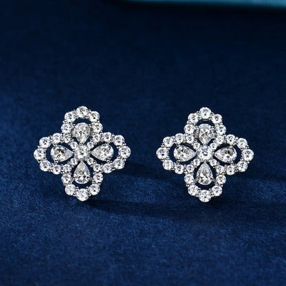 [BIJOUX]LOOP EARRINGS FULL MOTIF DIAMOND 16MM SILVE