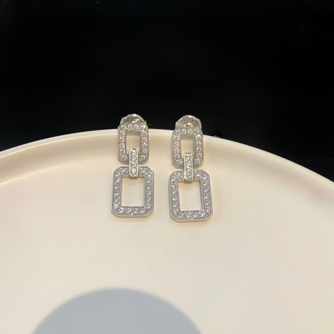 [BIJOUX]LINKS MEDIUM EARRINGS DIAMOND
