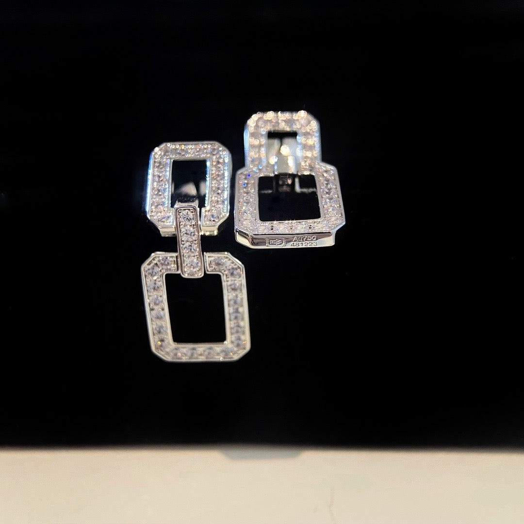 [BIJOUX]LINKS MEDIUM EARRINGS DIAMOND