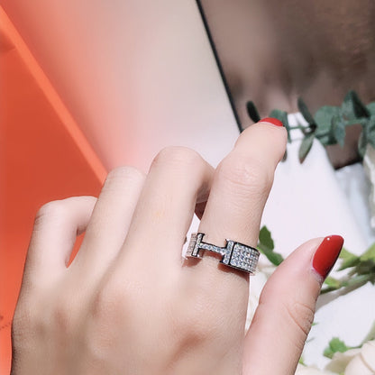 [BIJOUX]BAGUE H TOUT DIAMANT