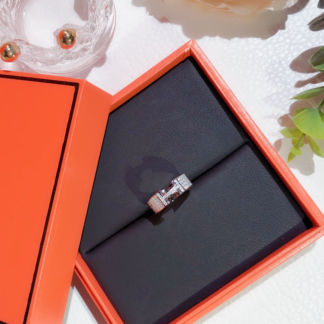 [BIJOUX]BAGUE H TOUT DIAMANT