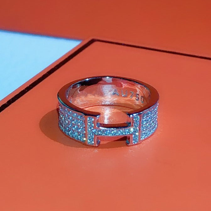 [BIJOUX]BAGUE H TOUT DIAMANT