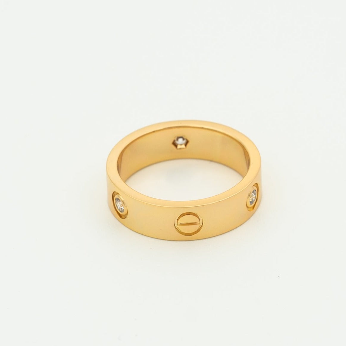 [BIJOUX]LOVE RING 5.5MM 3 DIAMONDS PINK GOLD