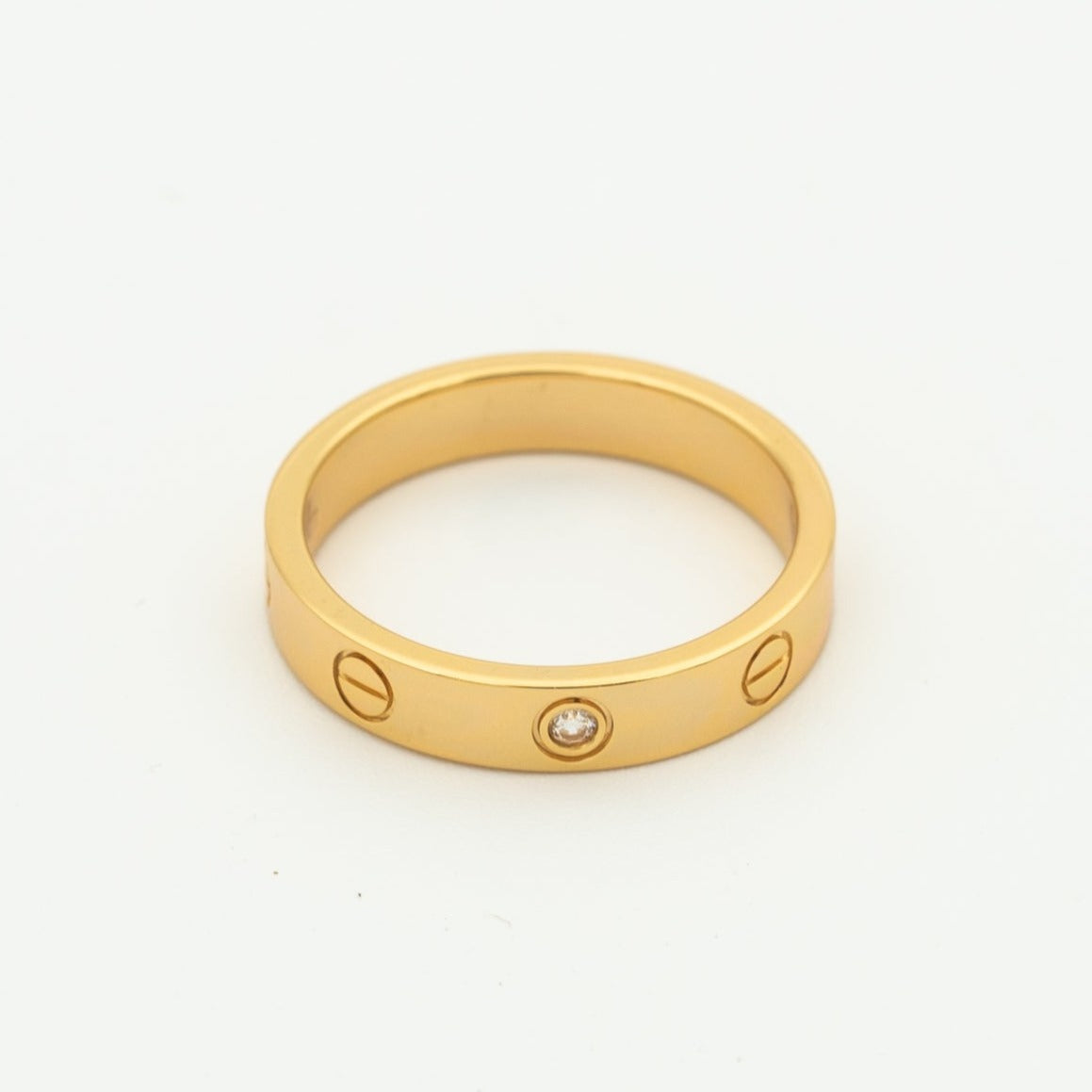 [BIJOUX]BAGUE LOVE 4MM 1 DIAMANT OR ROSE