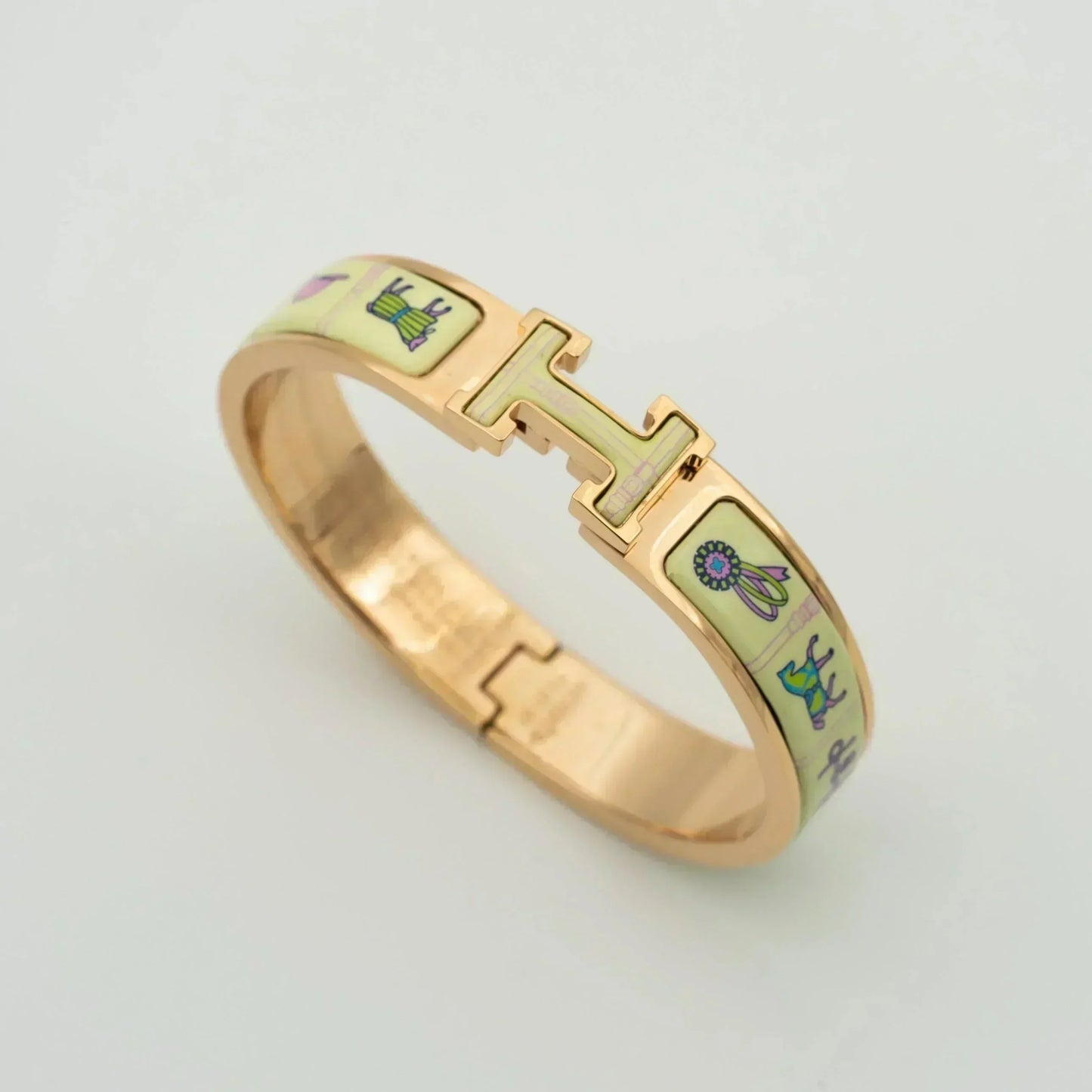 [BIJOUX]H PINK GOLD BRACELET CREAM CERAMIC