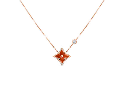 [BIJOUX]STAR NECKLACE PINK GOLD 1 DIAMOND