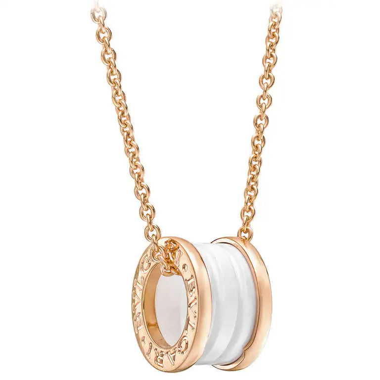 [BIJOUX] COLLIER ZERO 1 EN CÉRAMIQUE BLANCHE ET OR ROSE DIAMANT