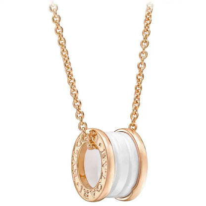 [BIJOUX] COLLIER ZERO 1 EN CÉRAMIQUE BLANCHE ET OR ROSE DIAMANT