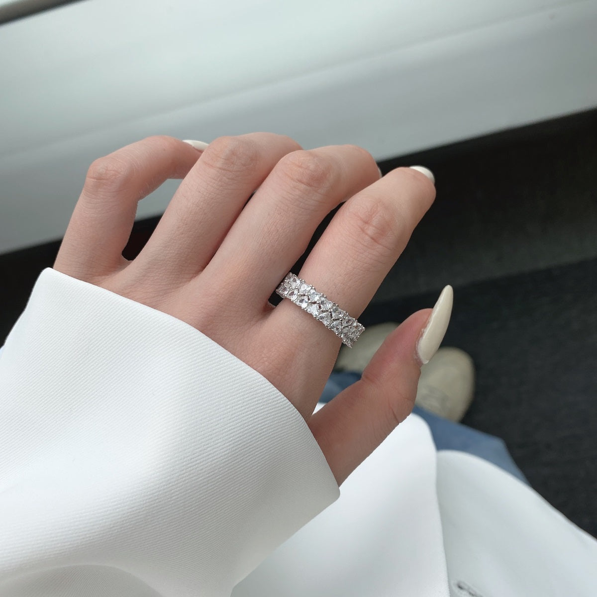 [Goodv]Sparkling Full Heart Ring
