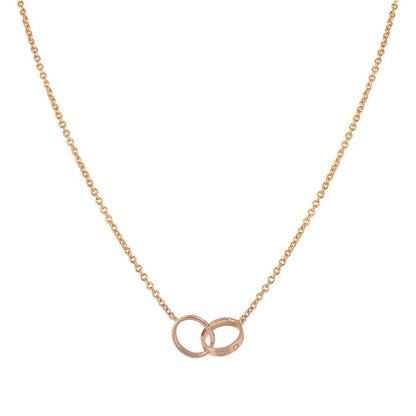 [BIJOUX] COLLIER LOVE DOUBLE ANNEAU OR ROSE