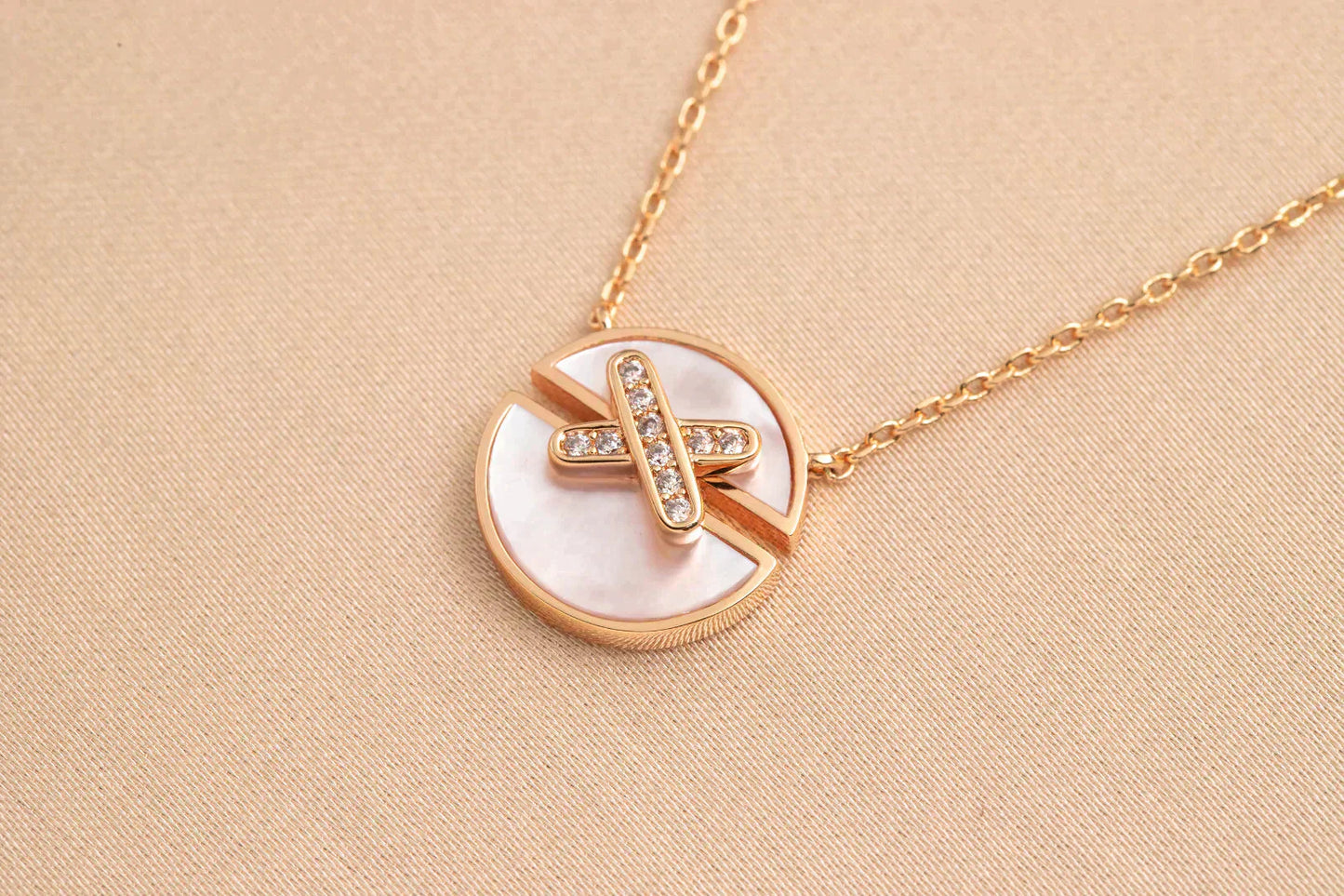 [BIJOUX]JEUX DE ROSE GOLD DIAMOND NECKLACE