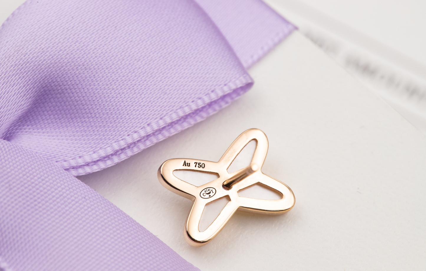 [BIJOUX]JEUX DE WHITE MOP ROSE GOLD DIAMOND EARRINGS