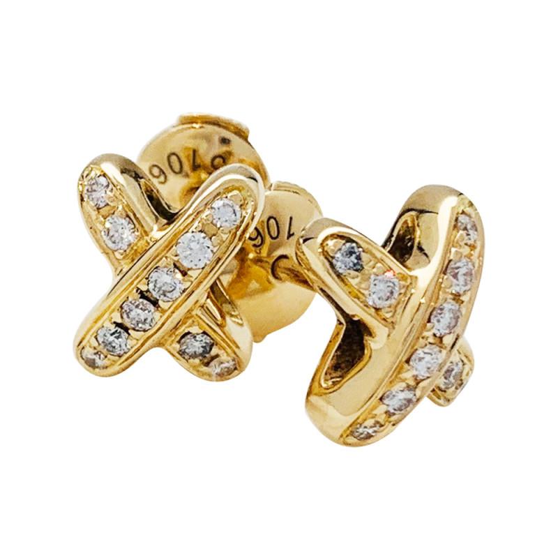 [BIJOUX]JEUX DE GOLD DIAMOND EARRINGS