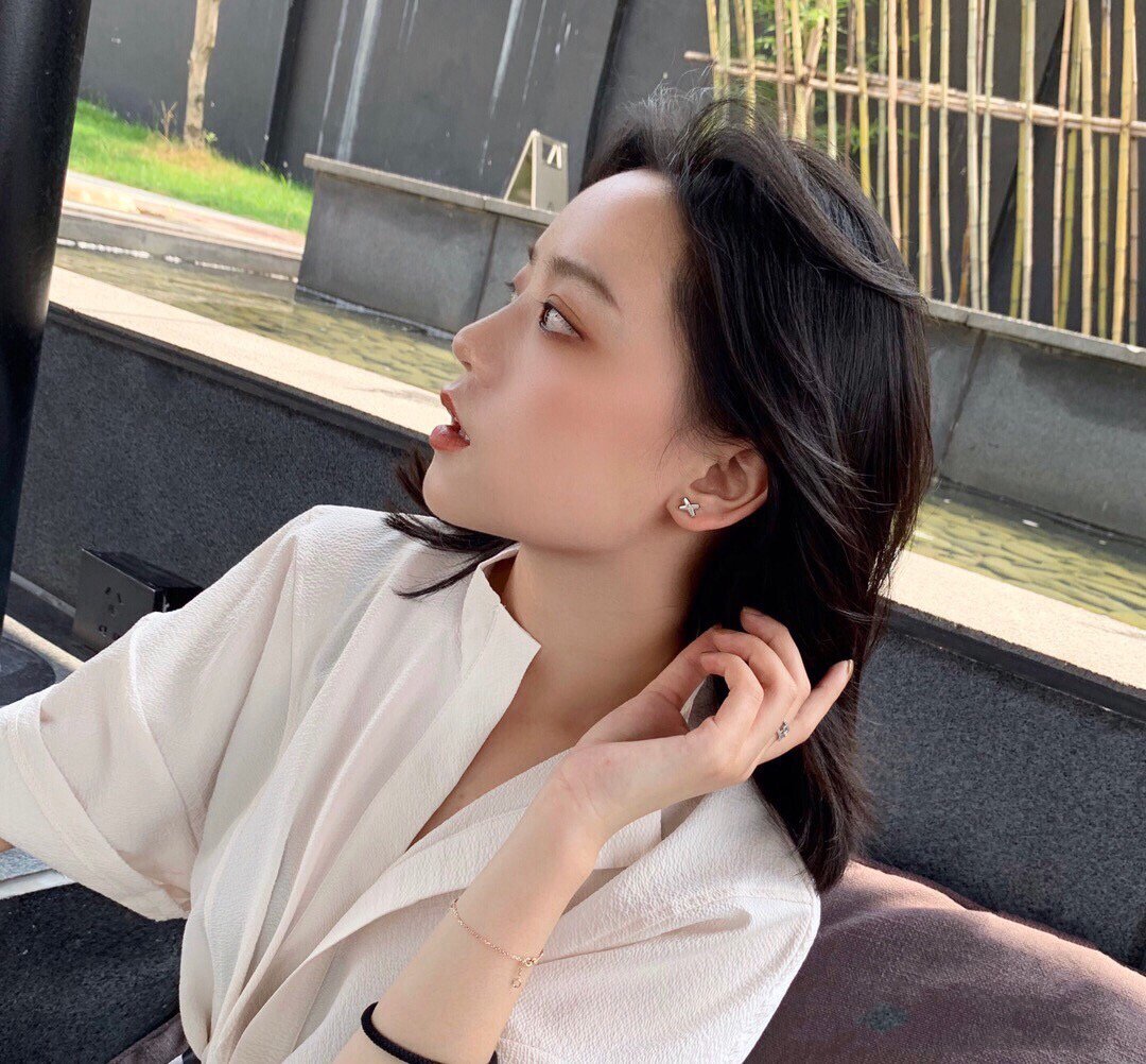 [BIJOUX]JEUX DE WHITE MOP PINK GOLD DIAMOND EARRINGS