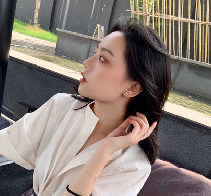 [BIJOUX]JEUX DE WHITE MOP PINK GOLD DIAMOND EARRINGS