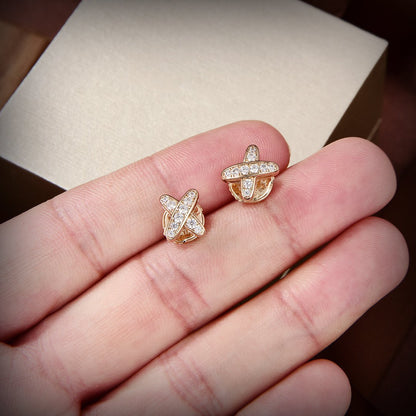 [BIJOUX]JEUX DE GOLD DIAMOND EARRINGS