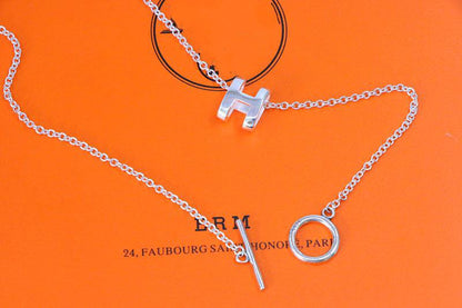 [BIJOUX]HMネックレス Hレターオーバルシリーズ