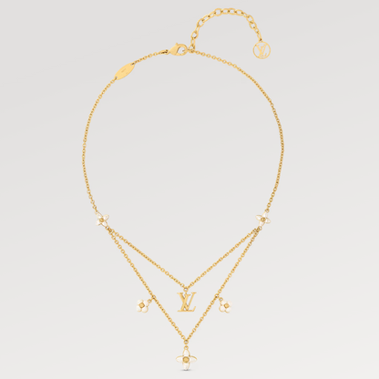 [BIJOUX]FLOWERGRAM GOLD MOP DOUBLE ROW NECKLACE