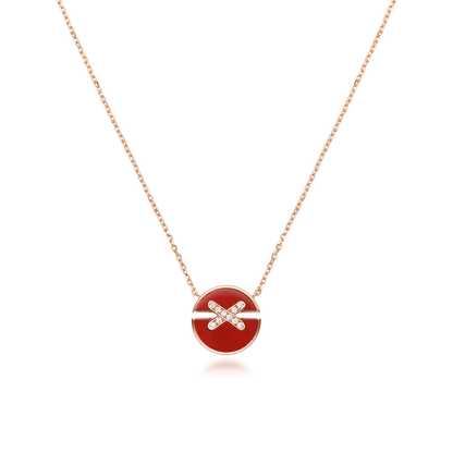 [BIJOUX]JEUX DE ROSE GOLD DIAMOND NECKLACE