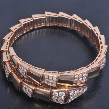 [BIJOUX]BRACELET LARGE SERPENTI OR ROSE DIAMANT