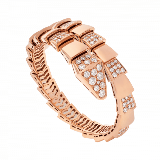[BIJOUX]BRACELET LARGE SERPENTI OR ROSE DIAMANT