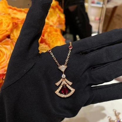 [BIJOUX] COLLIER DE RÊVE CORNALINE DIAMANT OR ROSE