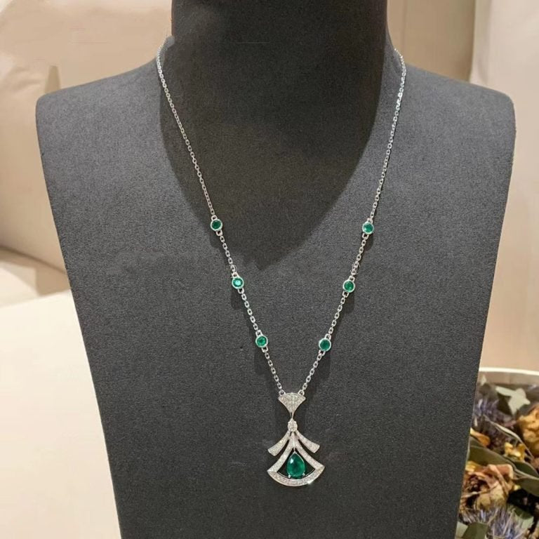 [BIJOUX] COLLIER DE RÊVE MALACHITE DIAMANT ARGENT