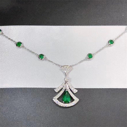 [BIJOUX] COLLIER DE RÊVE MALACHITE DIAMANT ARGENT