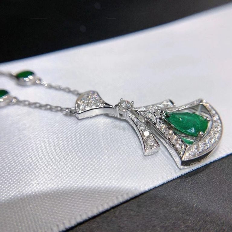 [BIJOUX] COLLIER DE RÊVE MALACHITE DIAMANT ARGENT