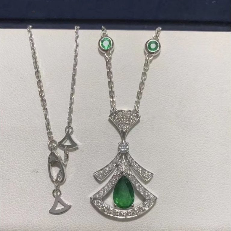 [BIJOUX] COLLIER DE RÊVE MALACHITE DIAMANT ARGENT
