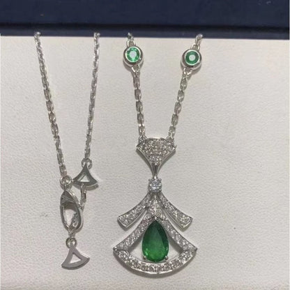 [BIJOUX] COLLIER DE RÊVE MALACHITE DIAMANT ARGENT