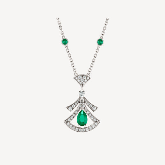 [BIJOUX] COLLIER DE RÊVE MALACHITE DIAMANT ARGENT