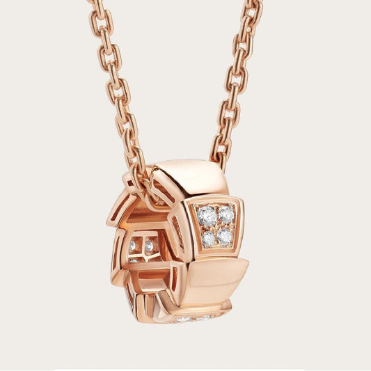 [BIJOUX] COLLIER PENDENTIF SERPENTI EN OR ROSE ET DIAMANT