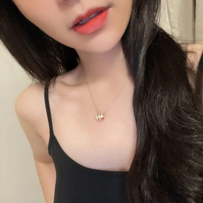 [BIJOUX] COLLIER SERPENTI OR ROSE DOUBLE ANNEAU DIAMANT