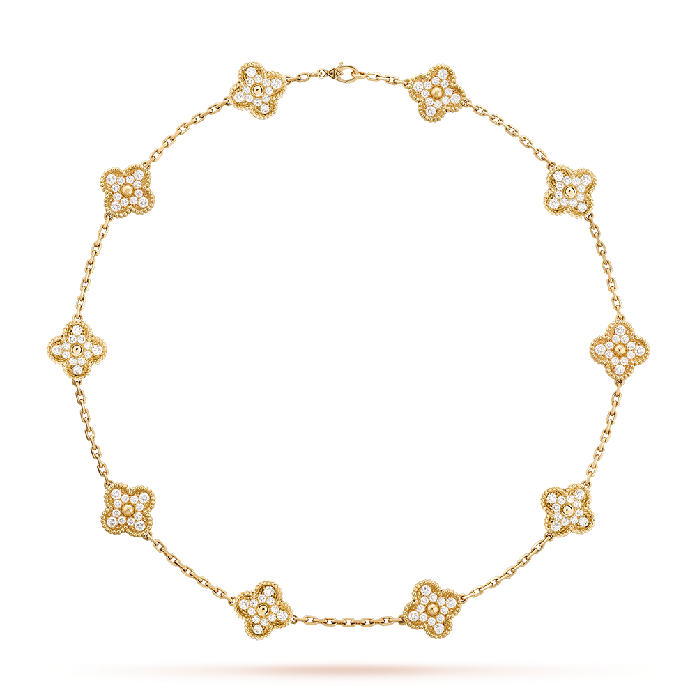 [BIJOUX]CLOVER 10 MOTIFS DIAMOND NECKLACE