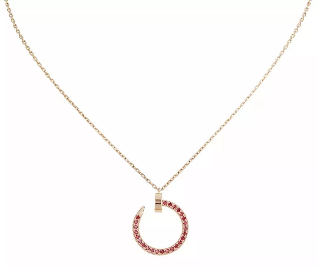 [BIJOUX]COLLIER JUSTE OR DIAMANTS ROUGES