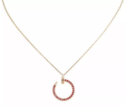 [BIJOUX]COLLIER JUSTE OR DIAMANTS ROUGES