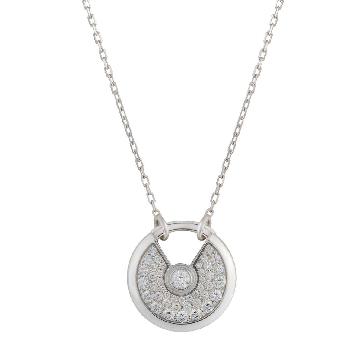 [BIJOUX]AMULETTE SILVER FULL DIAMOND NECKLACE