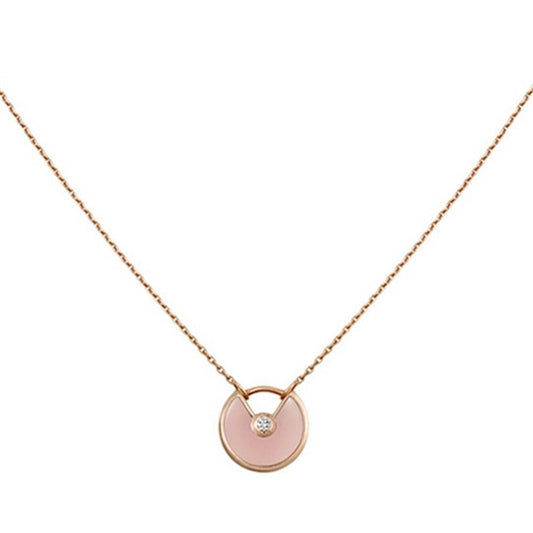 [BIJOUX]AMULETTE ROSE GOLD PINK MOP NECKLACE