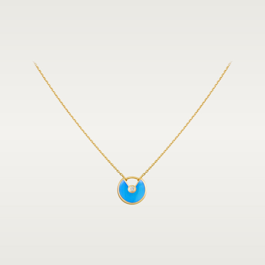 [BIJOUX]AMULETTE GOLD TURQUOISE NECKLACE