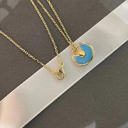 [BIJOUX]AMULETTE GOLD TURQUOISE NECKLACE