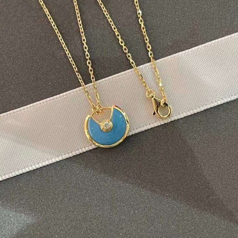 [BIJOUX]AMULETTE GOLD TURQUOISE NECKLACE