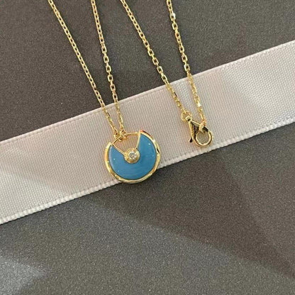 [BIJOUX]AMULETTE GOLD TURQUOISE NECKLACE
