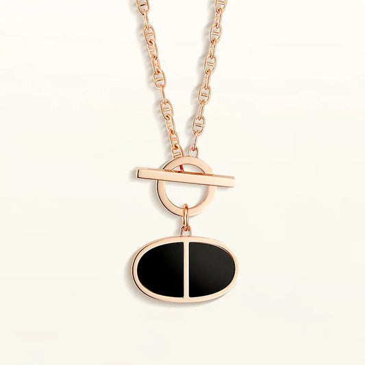 [BIJOUX]CHAINE VERSO BLACK CERAMIC NECKLACE