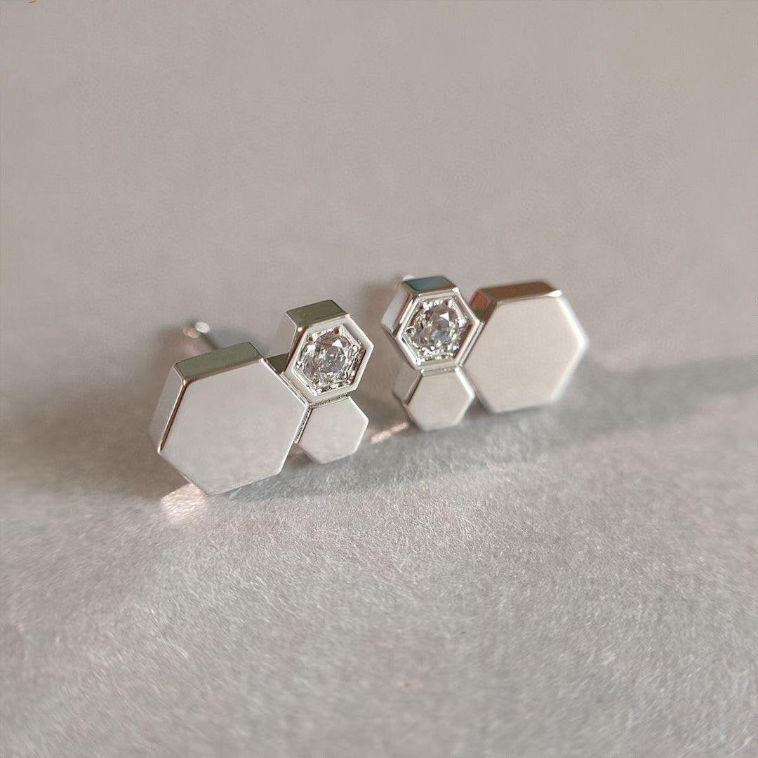 [BIJOUX]BEE LOVE SILVER DIAMOND EARRINGS