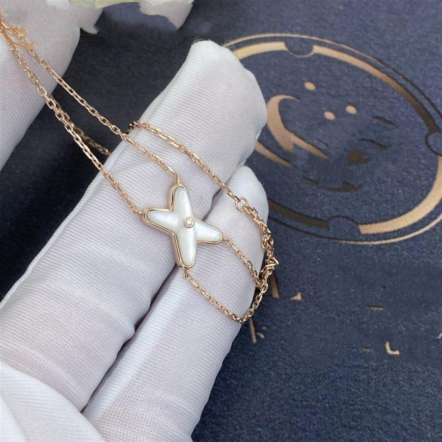 [BIJOUX]JEUX ブレスレット ホワイトモップ ピンクゴールド ダイヤモンド1個