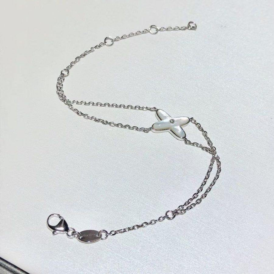 [BIJOUX]JEUX ブレスレット ホワイト モップ シルバー 1 ダイヤモンド